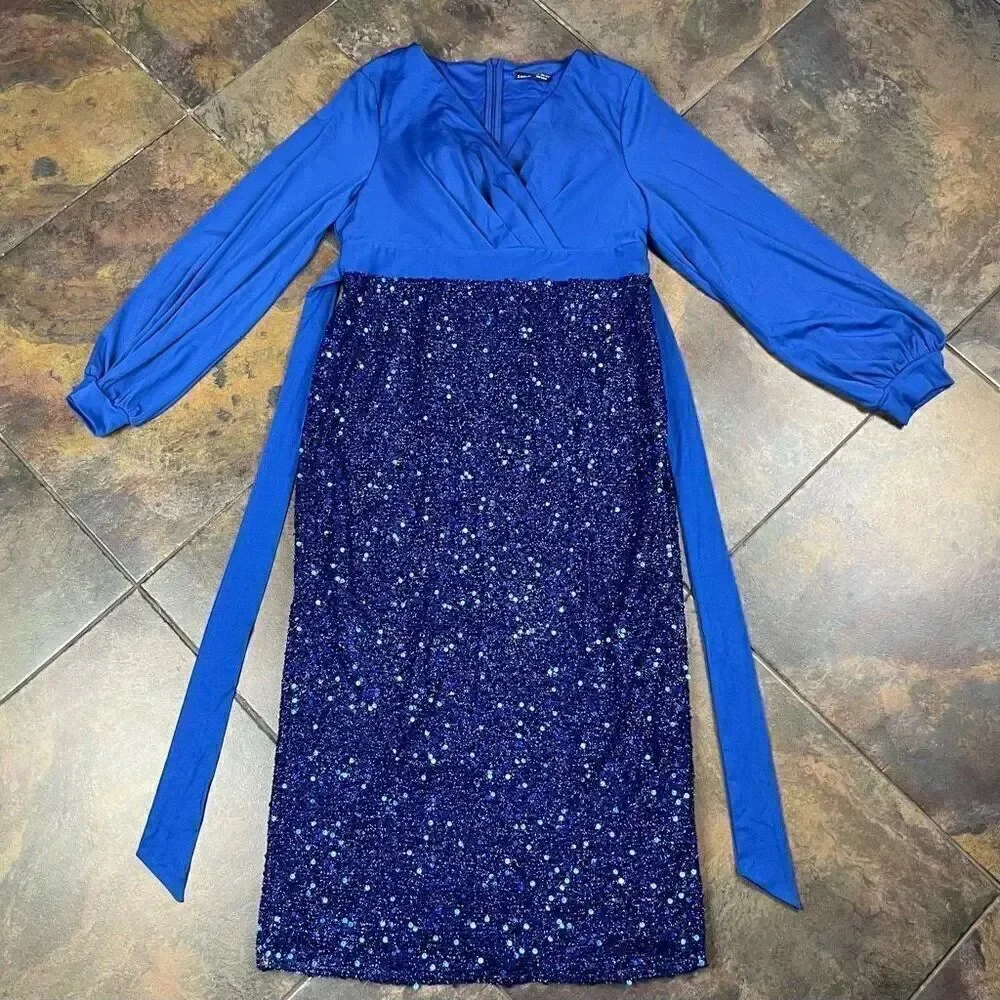 SHEIN Glamour Elegant Blue Formal Dress XL 12